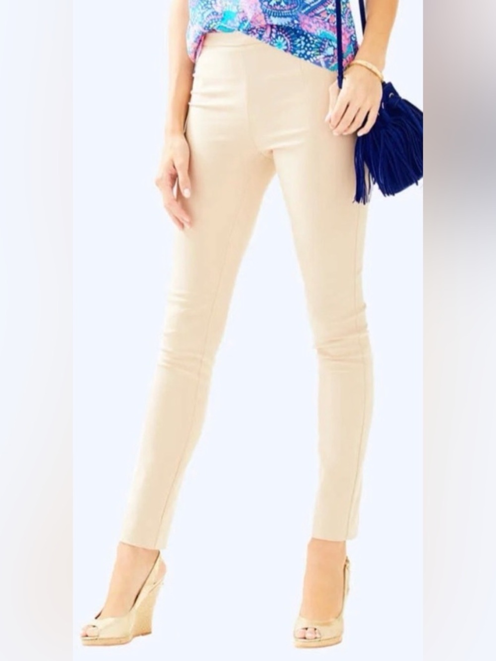 Lilly Pulitzer Alessia Stretch Dinner Pant Palm Beach Sandstone  Size 4 NWT